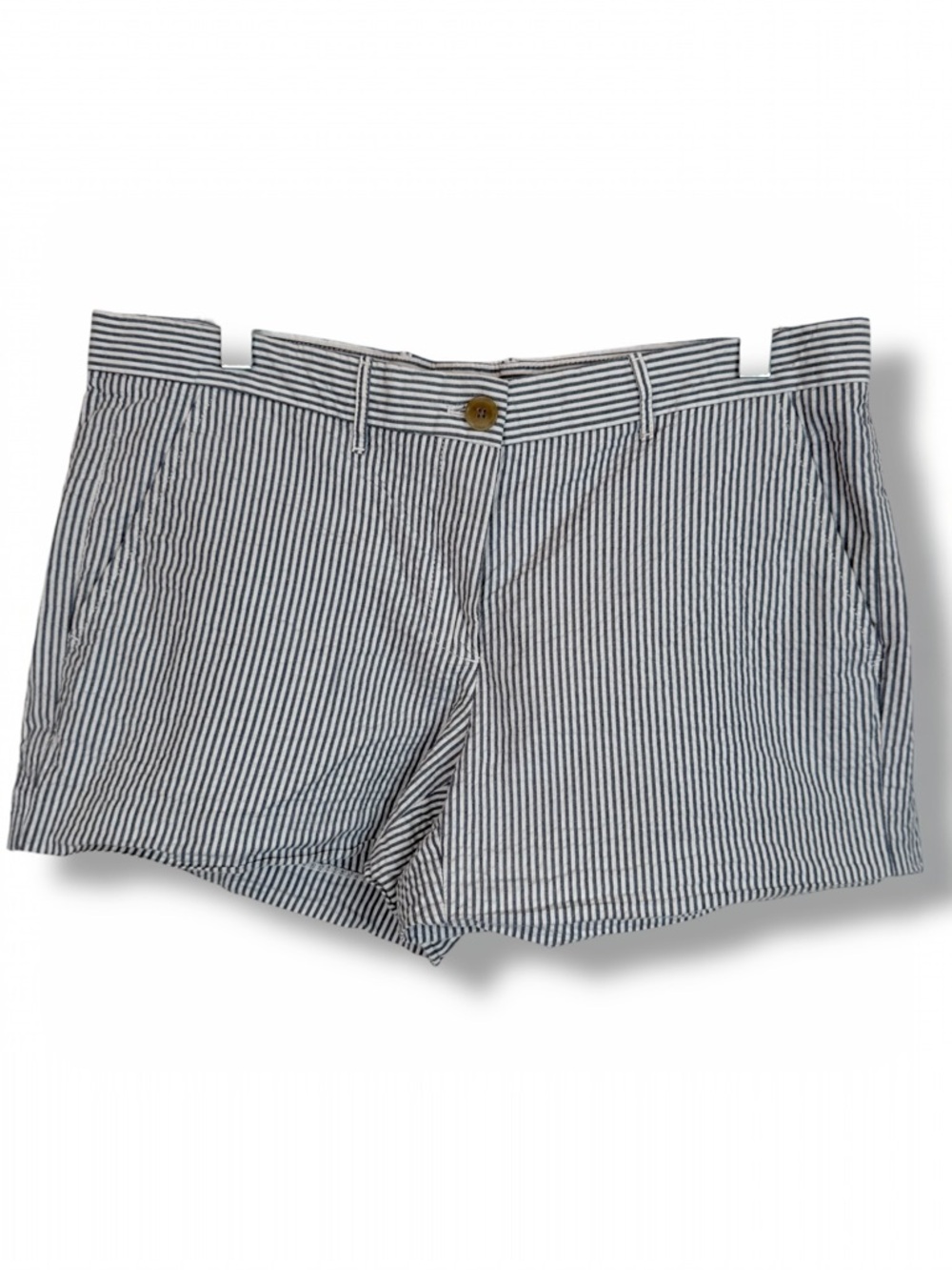 GAP Blue White Stripe Pinstripe Sun-kissed Seersucker Chino Shorts Cotton size 6